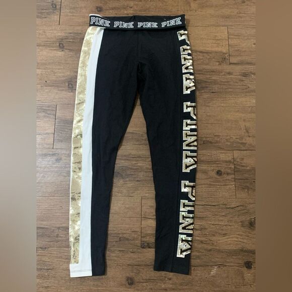 NEW PINK VS GOLD BLING RARE LEGGINGS S - Picture 4 of 8